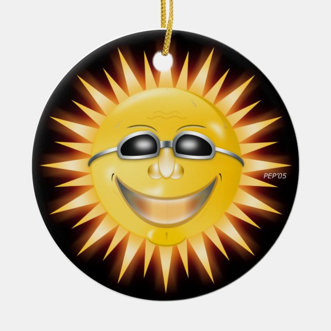 Ornamento De Cerâmica Sol sorridente (Frente)