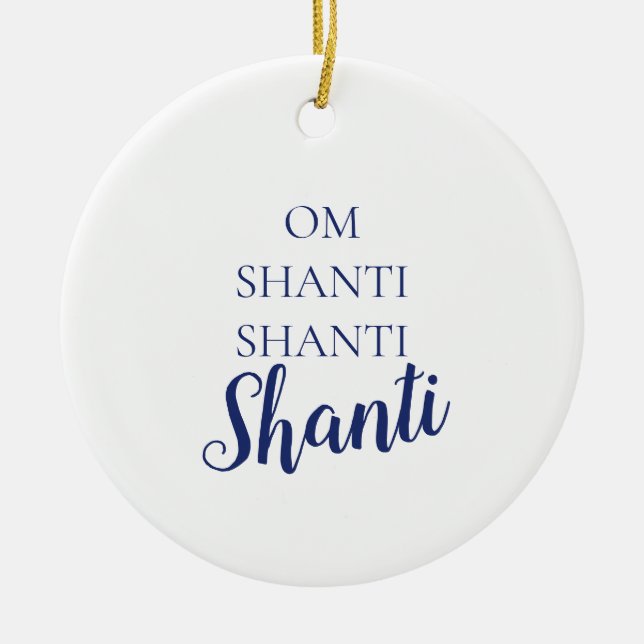 Ornamento De Cerâmica Solace Mind® OM Shanti Ornament (Frente)