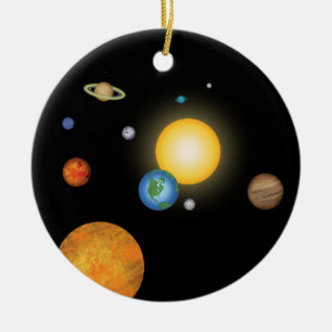 Ornamento De Cerâmica Solar System Planets in Deep Dark Space Custom