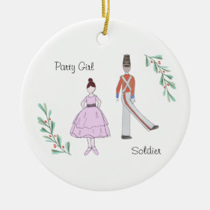 Ornamento De Cerâmica Soldado personalizável de quebra-cabeça/garota de