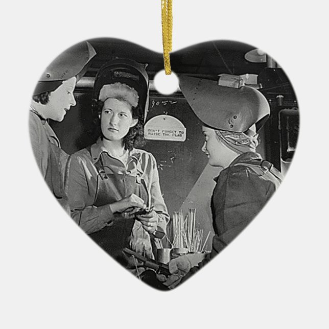 Ornamento De Cerâmica Soldadores das mulheres (Frente)