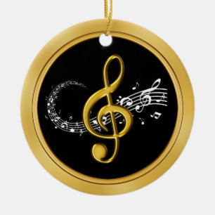 Ornamento De Cerâmica Solicitações personalizáveis de notas de músic