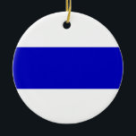 Ornamento De Cerâmica solidariedade russa contra a invasão da ucrânia<br><div class="desc">bandeira anti-guerra russa ucrânia linha azul solidariedade símbolo protesto</div>