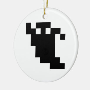 Ornamento De Cerâmica Sombra do fantasma do pixel de 8 bocados