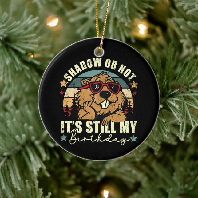 Ornamento De Cerâmica sombra ou não, ainda é meu aniversário (Árvore)