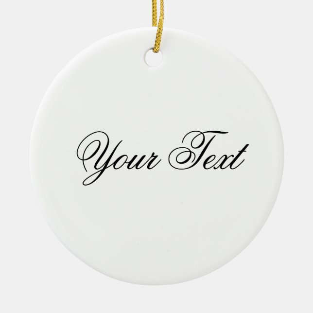 Ornamento De Cerâmica SOMENTE COR/branco + seu texto (Frente)