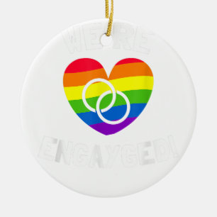 Ornamento De Cerâmica Somos Noivado de Gay em Engayged