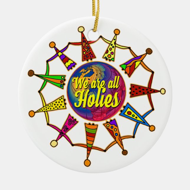 ORNAMENTO DE CERÂMICA SOMOS TODOS SANTOS, SENHOR. (Frente)