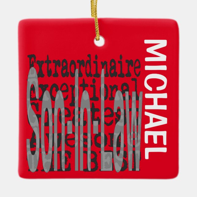 Ornamento De Cerâmica Son-in-law Extraordinaire CUSTOM (Frente)