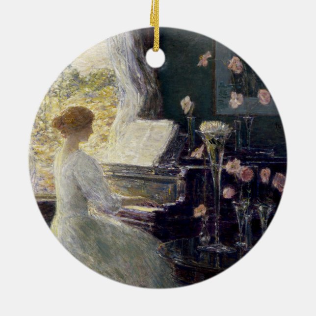 Ornamento De Cerâmica Sonata de Frederick Childe Hassam (Traseira)