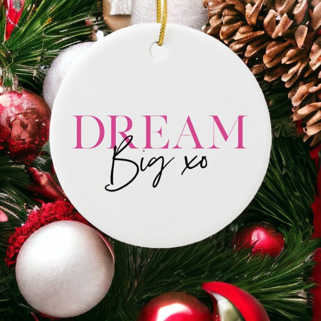 Ornamento De Cerâmica Sonhe com uma grande motivação inspiracional (Criador carregado)