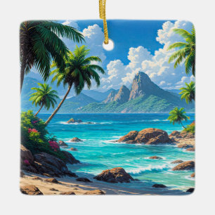 Ornamento De Cerâmica Sonhe, Paraíso Tropical,