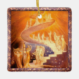 Ornamento De Cerâmica Sonho de Jacob por William Blake Cerâmica Ornament