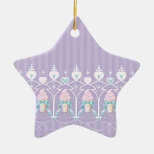 Ornamento De Cerâmica Sonho do sorvete - lavanda