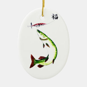Ornamento De Cerâmica Sonho impressionante para os pescadores de Pike