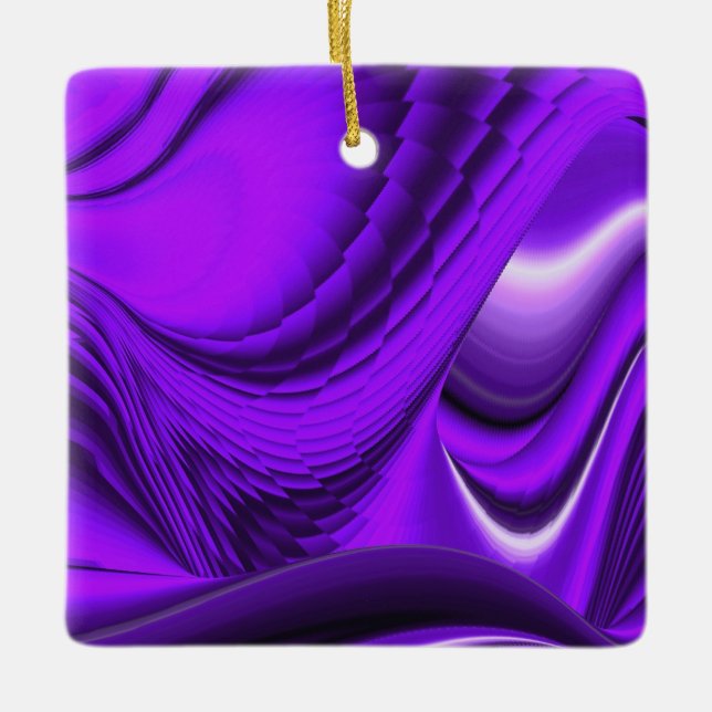Ornamento De Cerâmica Sonhos de Arco-Íris de Flor Roxo (Frente)