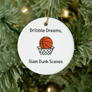 Ornamento De Cerâmica Sonhos de Drible, Cenas de Enterro de Basquetebol