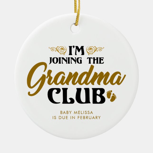 Ornamento De Cerâmica Sonograma Vovó Keepsael (Frente)