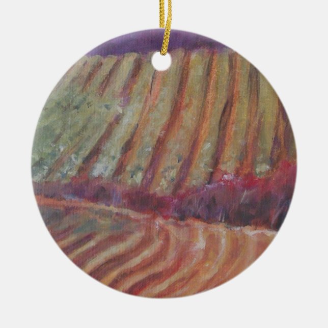 Ornamento De Cerâmica Sonoma Vineyards Vinho da Califórnia (Frente)