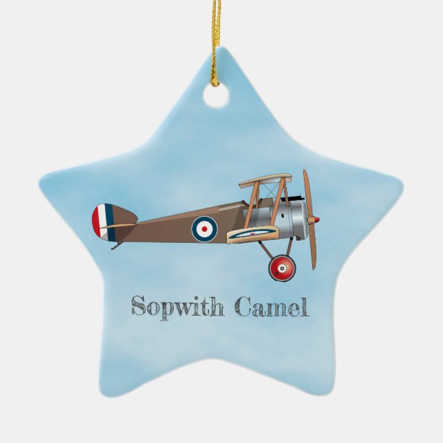 Ornamento De Cerâmica Sopwith Camel (Frente)