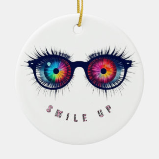 Ornamento De Cerâmica Sorria os óculos