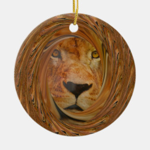 Ornamento De Cerâmica Sorriso de leão