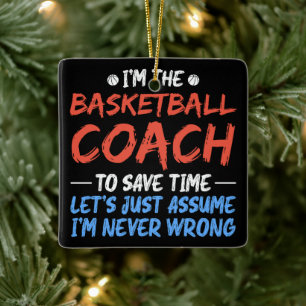 Ornamento De Cerâmica Sou o treinador de basquete para poupar tempo no j