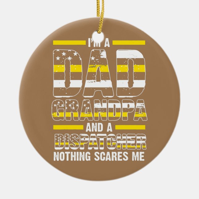 Ornamento De Cerâmica Sou um vovô pai e um vovô despachante (Frente)