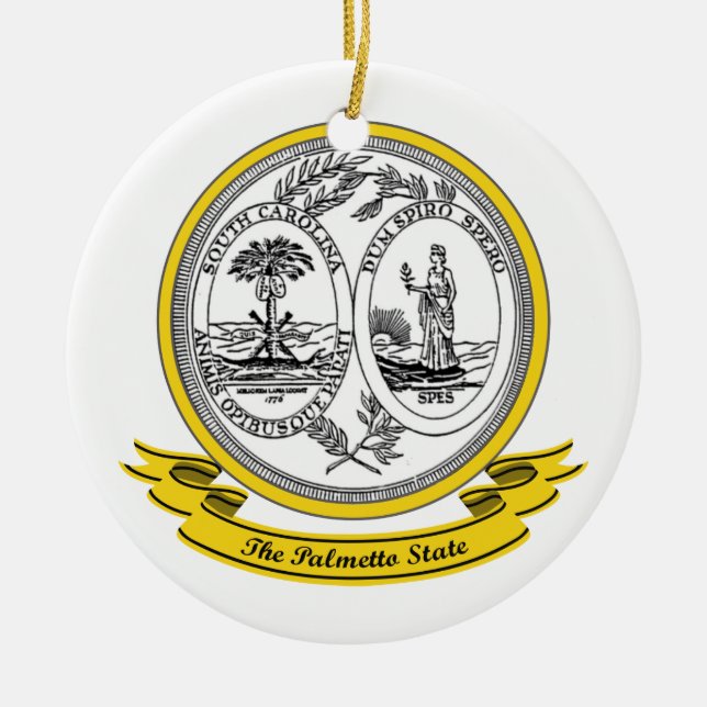 Ornamento De Cerâmica South Carolina Seal (Frente)