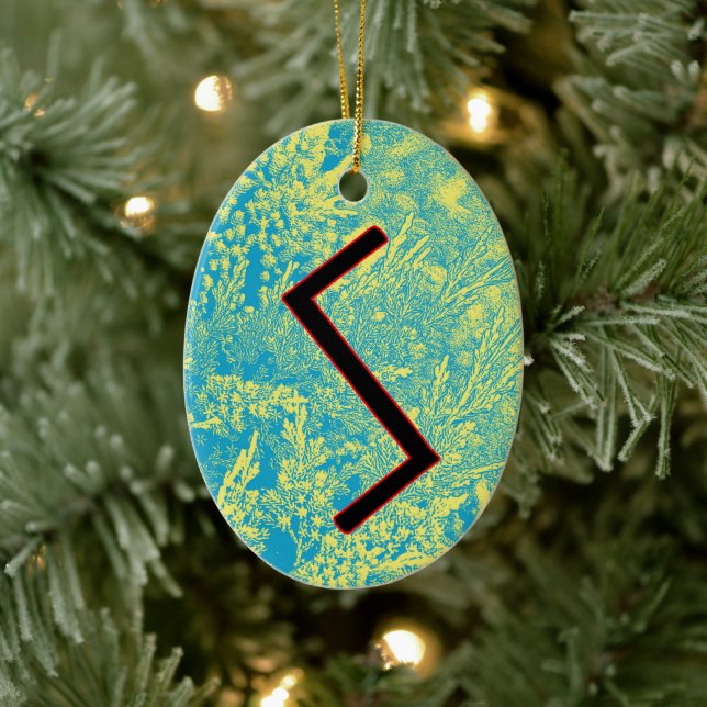 Ornamento De Cerâmica Sowilo Viking Rune Yule Ornament - Sucesso! (Árvore)