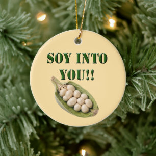Ornamento De Cerâmica Soy Em Você: Uma História De Amor Vegan.