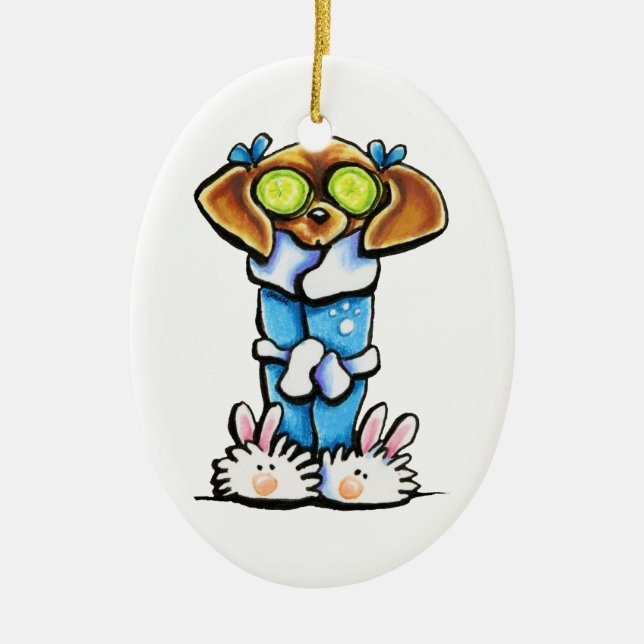 Ornamento De Cerâmica Spa Dachshund (Frente)