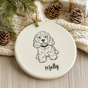 Ornamento De Cerâmica Spaniel Personalizado no Natal