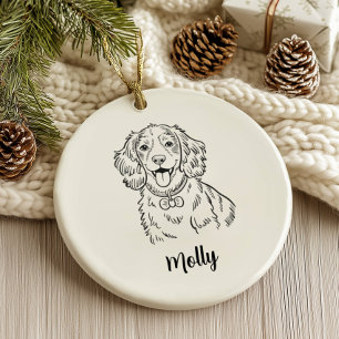 Ornamento De Cerâmica Spaniel Personalizado no Natal