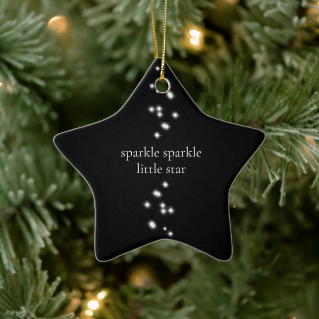 Ornamento De Cerâmica Sparkle Sparkle Little Star Black Starlight (Árvore)