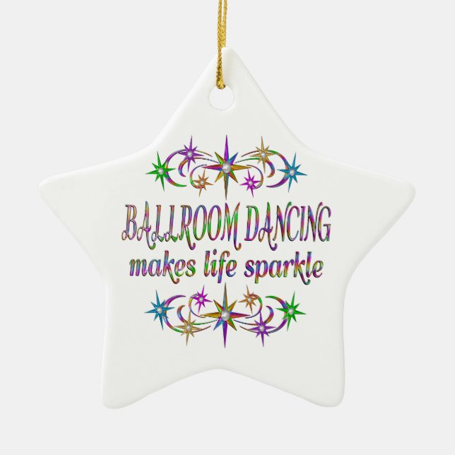 Ornamento De Cerâmica Sparkles da dança de salão de baile (Frente)