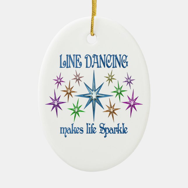 Ornamento De Cerâmica Sparkles de dança de linha (Frente)