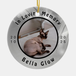 Ornamento De Cerâmica Sphynx Cat Memorial Silver Remembrance Art