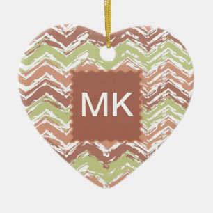 Ornamento De Cerâmica Spice Scribble Chevron ZigZag