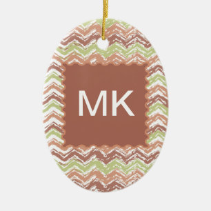 Ornamento De Cerâmica Spice Scribble Chevron ZigZag