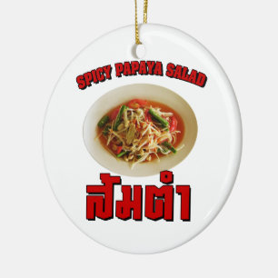 Ornamento De Cerâmica Spicy Papaya Salad ... Comida tailandesa do Laos