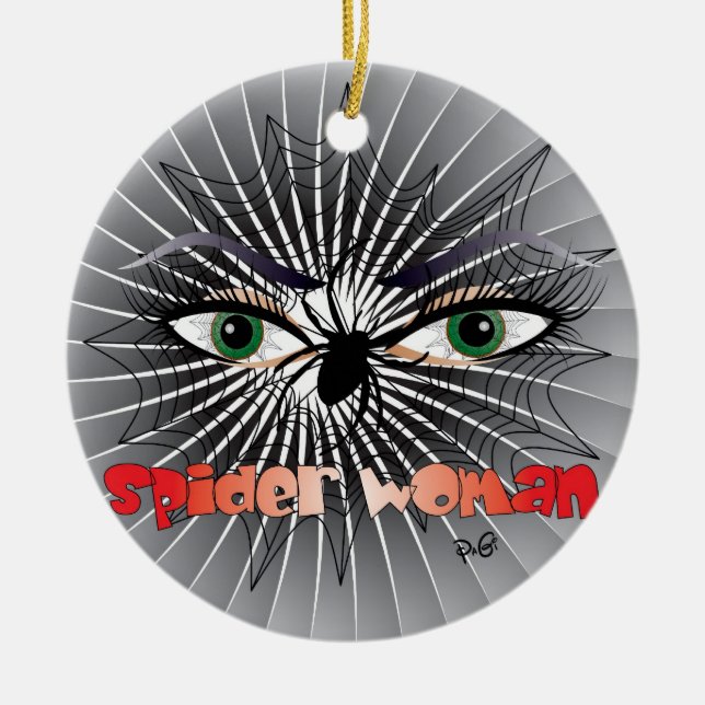 Ornamento De Cerâmica Spinnen - Frau / Ornament (Frente)