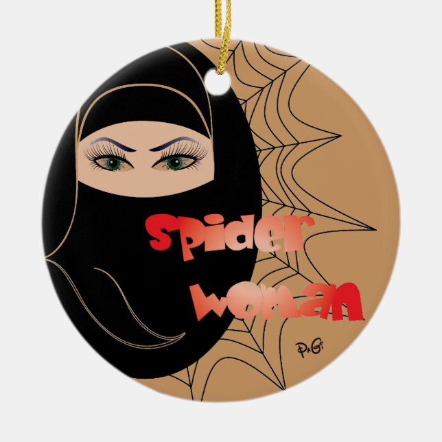 Ornamento De Cerâmica Spinnen - Frau / Ornament (Frente)