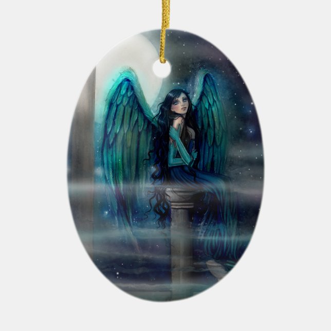 Ornamento De Cerâmica Spirit Guide Angel Fantasy Art de Molly Harrison (Frente)