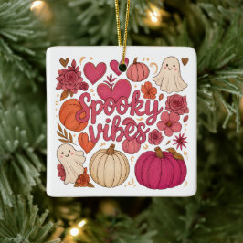 Ornamento De Cerâmica Spooky Vibes - Halloween