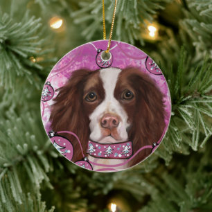 ORNAMENTO DE CERÂMICA SPRINGER SPANIEL INGLÊS