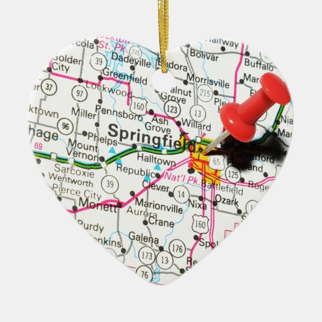 Ornamento De Cerâmica Springfield, Illinois (Frente)
