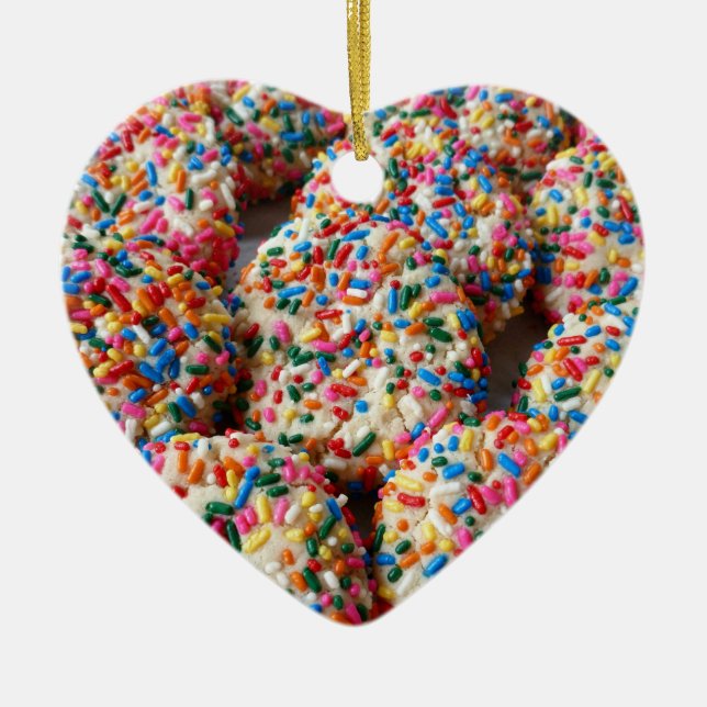 Ornamento De Cerâmica Sprinkle Cookies Diversão Bahando Fotografia (Frente)