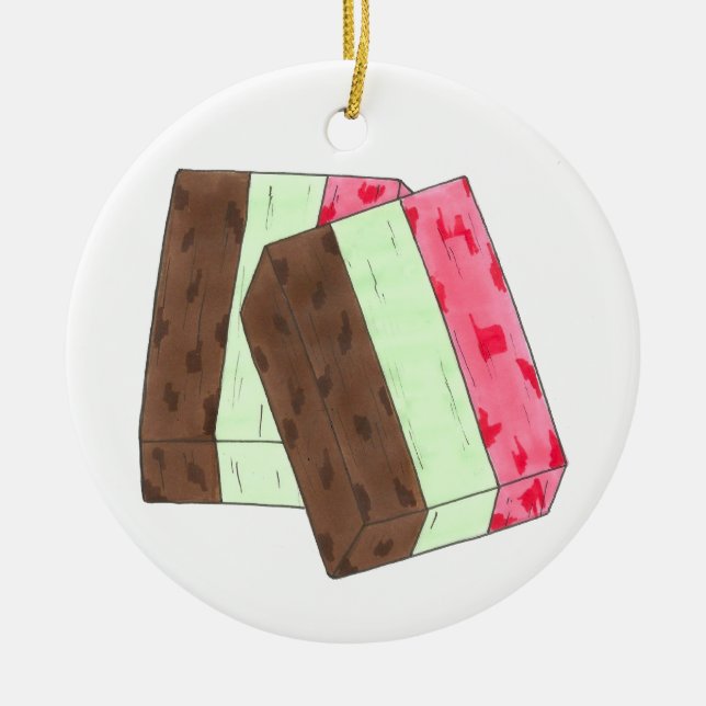 Ornamento De Cerâmica Spumoni Italiano Gelato Sorvete Dessert Spumone (Frente)