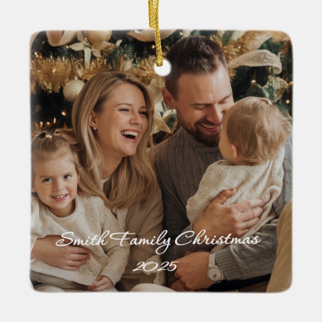 Ornamento De Cerâmica Square Ceramic Ornament (Frente)